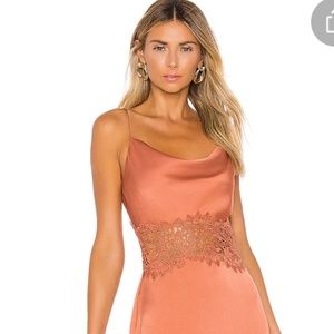 Keepsake Vienna Burnt Orange Slip Dress